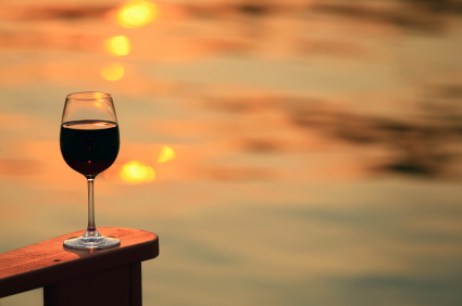 deck chair wine water