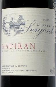 Domaine Sergent Oak Aged Madiran Dousseau, Prop.-Vitic. 2008