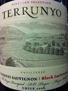 Terrunyo Vineyard Selection Block Las Terrazas, Old Pirque Vineyard Concha Y Toro Cabernet Sauvignon 2009