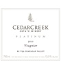 CedarCreek Estate Winery Platinum  Viognier 2016