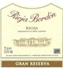 Rioja Bordón Gran Reserva Bodegas Franco-Españolas Tempranillo 2001