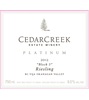 CedarCreek Estate Winery Platinum Block 3 Riesling 2012