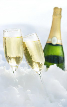 Champagne in the snow