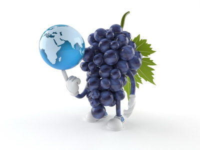 grapes globe cartoon