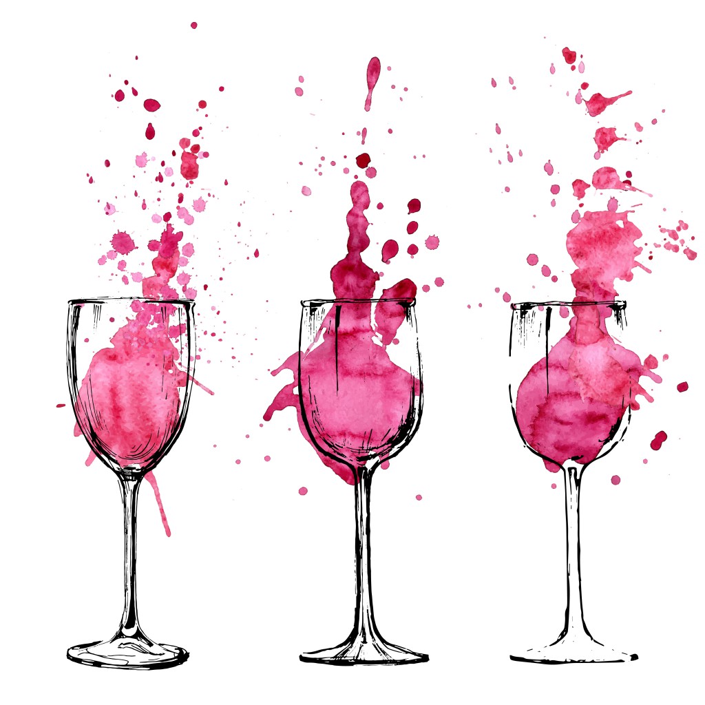 Wine illustration - sketch and art style isolated on white background