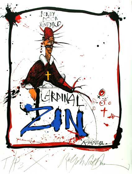 wine label art cardinal zin