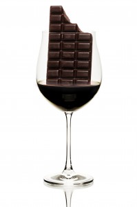 Concept red wine flavours - chocolate