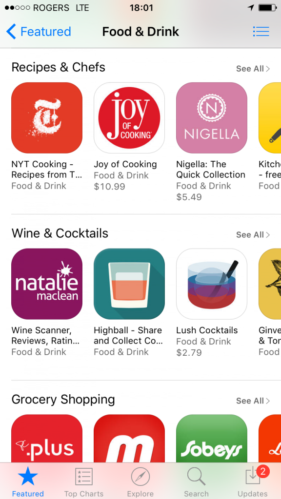 App Store Food & Drink