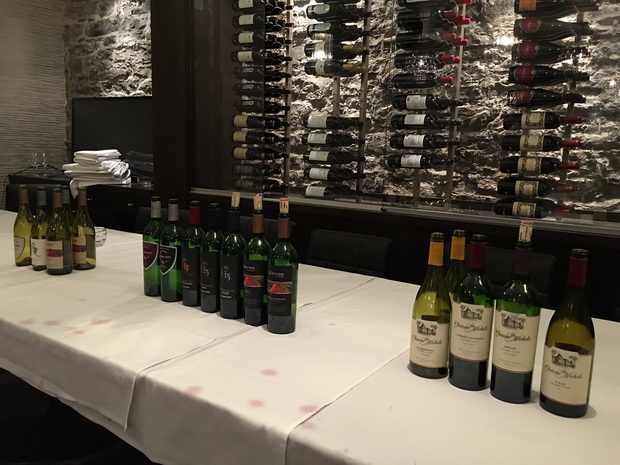 Wine Bottles on Table