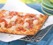Scallop and Cilantro Pizza with Mozzarella