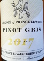 Grange of Prince Edward Estate Winery Estate Pinot Gris 2017
