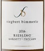 Siegbert Bimmerle Riesling Kabinett Troken 2015