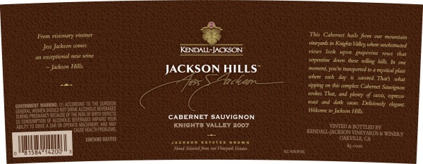 Kendall-Jackson Jackson Hills Jess S. Jackson Cabernet Sauvignon 2007