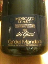 Ca Dei Mandorli Moscato D Asti 2007 Expert Wine Review Natalie