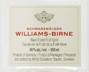 Schladerer Williams Birne Black Forest Pear Brandy Expert Wine Review:  Natalie MacLean