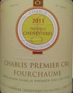 Domaine Chenevières Fourchaume 1Er Cru Chablis 2011