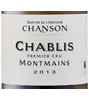 Chanson Père Et Fils Montmains Chablis 2013