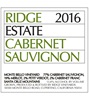 Ridge Vineyards Estate Cabernet Sauvignon 2016